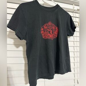 Small, black, graphic t-shirt, brandy